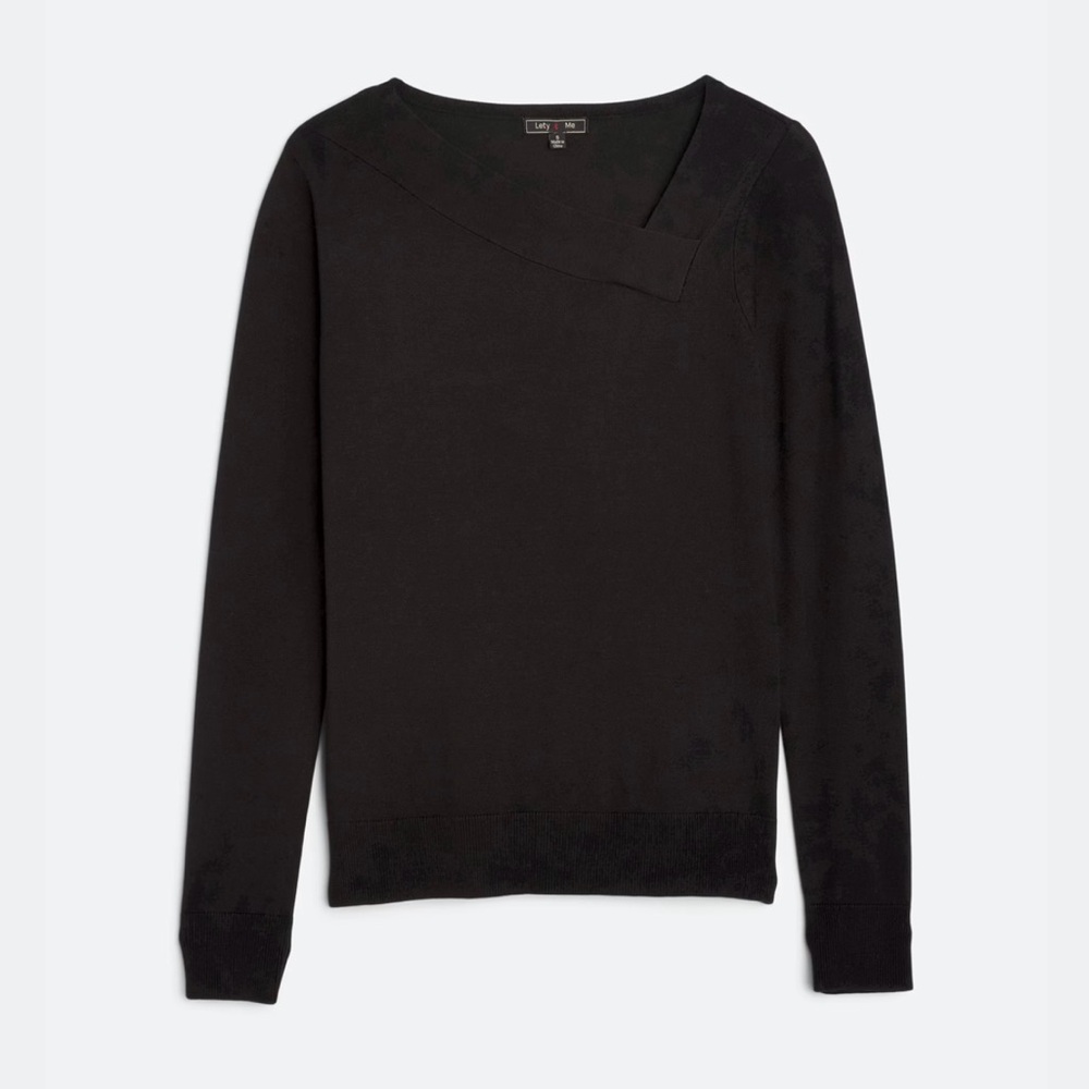 Chic Asymmetrical Neckline Sweater